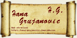 Hana Grujanović vizit kartica